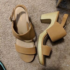Brown sandal heels
